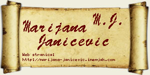 Marijana Janićević vizit kartica